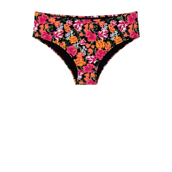 Nwt Women's swimsuit time and tru 1X Top Plunge Rich Black bottom’s XL floral - Picture 10 of 16